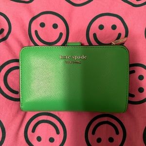 Green Kate Spade Tri-Fold Wallet